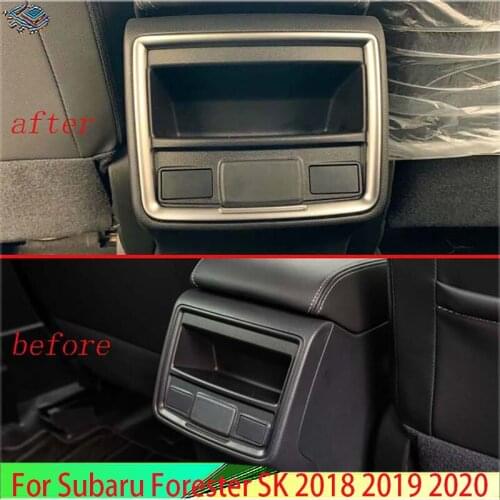For Subaru Forester SK 2018 2019 Decorate Accessories ABS Chrome Matte rear tail seat armrest storage box trim
