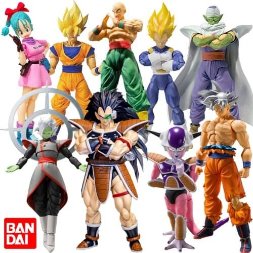 Bandai Dragon Ball SHF Master Roshi Gohan Vegeta IV Goku Frieza Tien Shinhan Piccolo Burter Buu Broli Anime Action Figures Toys