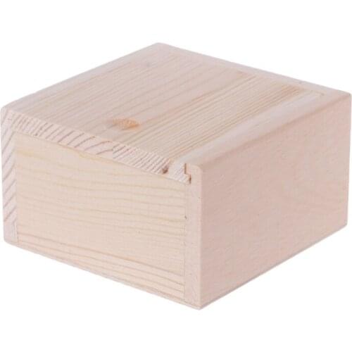 1 Pc Handmade Jewelry Storage Box Mini Wood Plain Candy Case Ring Organizer Container Holder Box for Home Office