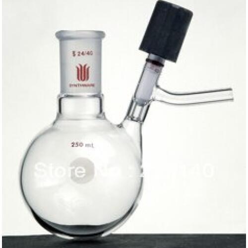 F541100 Flask, Reaction, High Vacuum Valve, Capacity:100ml, Joint:14/20, Valve Size:0-4mm