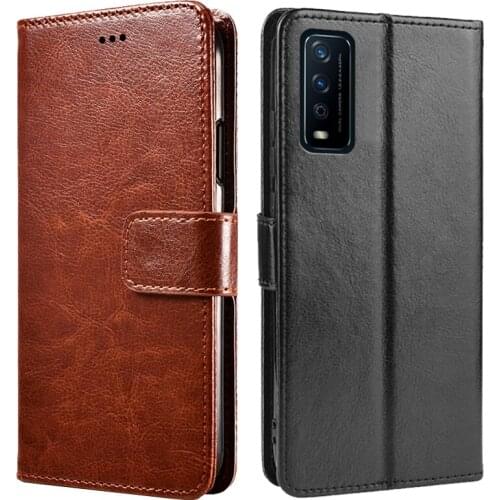 Leather Phone Cover For Vivo Y12a s Y20 g a s Y30g Y31s Y3s Y51A Y52s Y53s Y70t Y72 Y73 Flip Case on Funda Vivo Y52 V2053 Coque