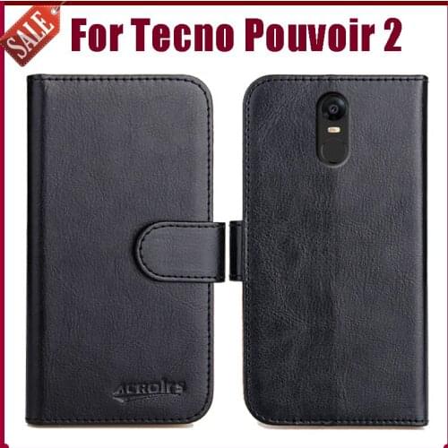 Hot! Tecno Pouvoir 2 Case 6" 6 Colors Flip Soft Leather Phone Wallet Cover Stand Function Case Credit Card Slots
