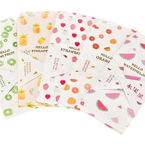 5pcs/lot Fruit Pie Multifuction Mini Paper Envelopes Office School Wedding Party Invitation Gift Supplies Party Favor 90x195mm