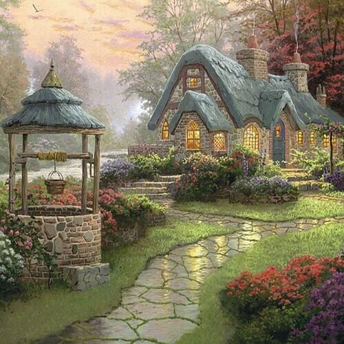 A7720 11CT/14CT/18CT/25CT/28CT oil scenery patterns Counted Cross Stitch DIY Cross Stitch Kits Embroidery Needlework Sets