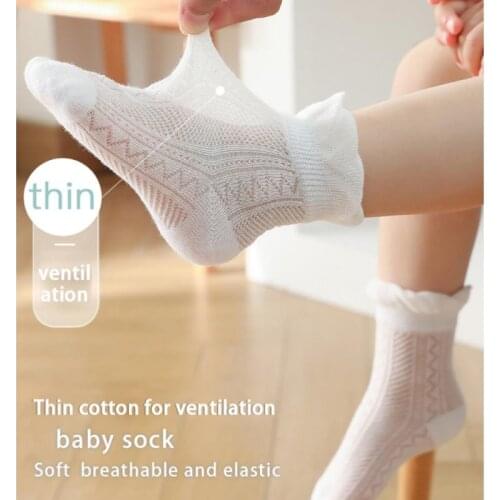 5 Pairs/lot Newborn Baby Girls Boys Socks Baby Infant Ultrathin Fashion Breathable Solid Mesh Socks For Summer 0-5 Years Old
