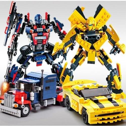 2019 New 2-in-1 Transformation Serie Building Blocks Set Robot Car Truck Model Deformation Gudi Toy for boy compatible