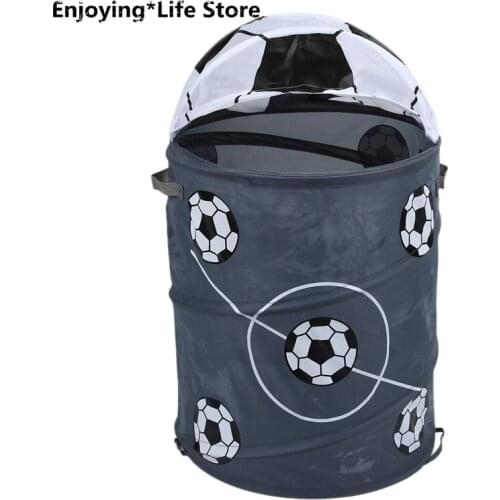 Football Shape Foldable Laundry Basket Storage Bucket Storage Bucket Polyester Cloth Toy Store