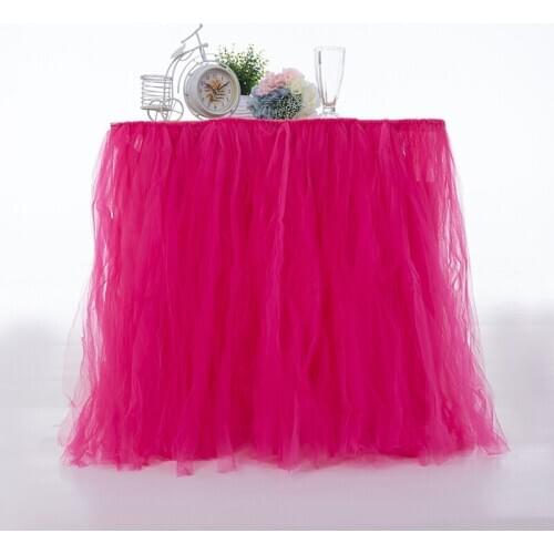 Tulle Gauze Party Wedding Table Skirt Tableware Wedding Decor Baby Banquet Partys Birthday Event Home Decoration Tables Skirts
