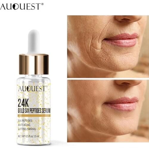 AuQuest 24K Gold Serum Anti Wrinkles Face Serum Moisturing Whitening Skin Lifting Essence for Face Care Cosmetics 15ml