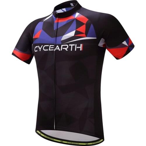 CYCEARTH MTB Men cycling jersey summer short sleeve Quick dry Racing Bicycle cycling clothing Maillot Ropa Ciclismo Hombre