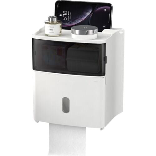Waterproof Toilet Paper Holder Plastic Paper Towels Holder Wall Mounted Bathroom Shelf Storage Box Portable Toilet Roll Holder
