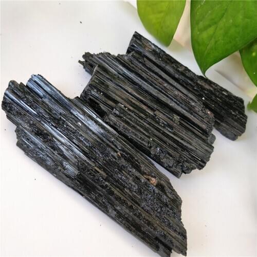 High Quality Natural Black Tourmaline Chakra Crystal Rough Raw strip Specimens Healing Stones