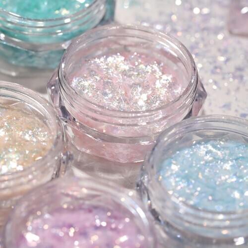 0.3g/Bottle 6 Colors Nail Opal Powder Ice Crystal Edelweiss Sequins Polarized High-gloss Fish scales Shiny Glitter Powder Tc#076