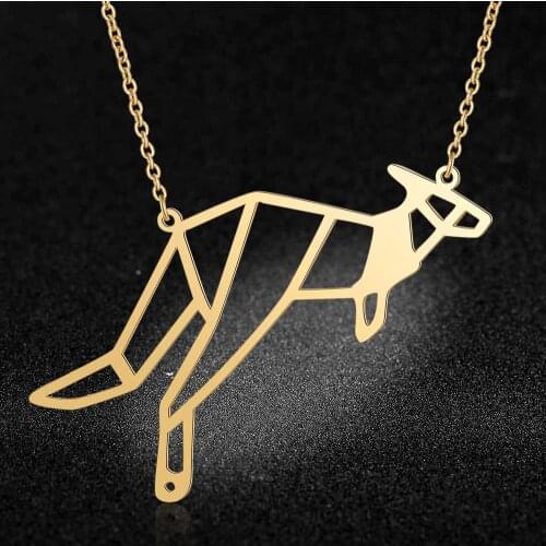 100% Stainless Steel Animal kangaroo Fashion Necklace for Women Personality Jewellery Female Trendy Jewelry