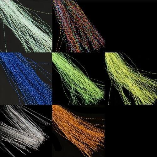 150Pcs/Bag 12' Crystal Flash Fly Tying Material Fishing Jig Lure Tying Making Fishing Lures for Fisherman Saltwater Freshwater
