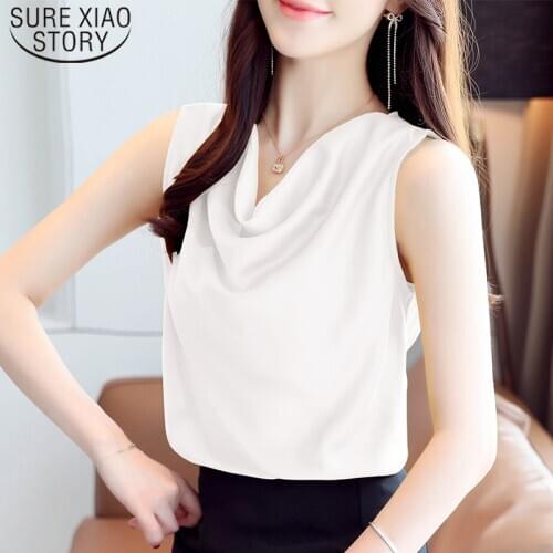 2021 Summer Sleeveless Clothes New Sexy Women Tops Solid Stain Blouse Ruffled White Shirt Slim Streetwear Tops Fashion Blusas
