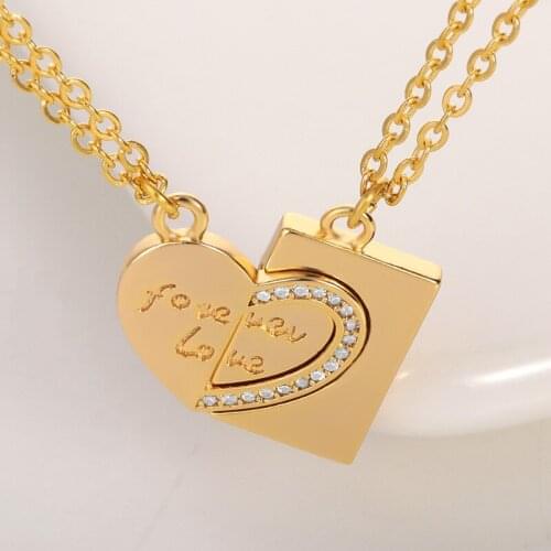 2021 New Charm Fashion Best Friends Necklace Sweetheart Pendant Necklace Couple Jewelry Valentines Day Gift Birthday Surprise