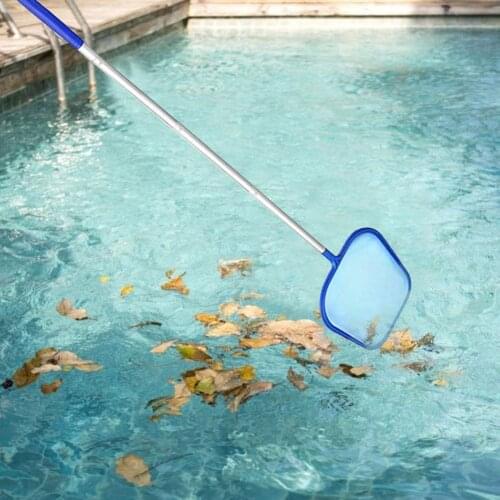 47 Inch Removable Rod Pool Skimmer Net Detachable Multi-purpose Skimmer Mesh Rake Net With Pole Pool Cleaner Supplies #D8J2
