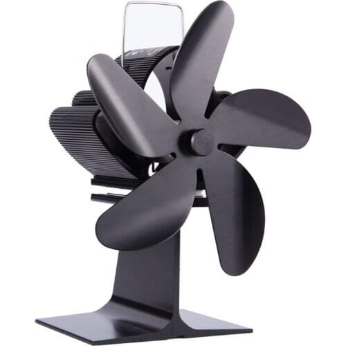 5 Blade Heat Powered Stove Fireplace Fan Fuel Saving Silent Ecofan for Wood Log Burner Heater SF101S