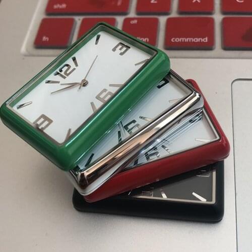 Auto Fashion Square Watch Car Clock Interior Decoration Self-adhesive Electronic Vent Clip Watch Automobile Quartz Clock
