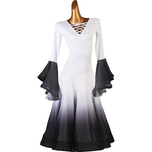 Ballroom Dress Dance Competition Dresses Standard Tango Waltz Modern Costume Women Flamenco Customize Big Hem