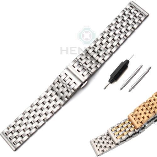 20mm 22mm Stainless Steel Watch Band Bracelet New High Quality Womens Men Metal Polished Strap Watchbands Accessories