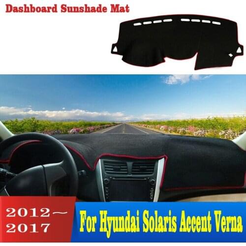 For Hyundai Solaris Accent Verna 2012-2016 2017 Car Dashboard Cover Avoid Light Pad Instrument Panel Mat Carpets Accessories