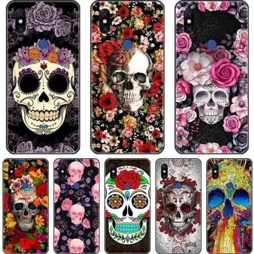 Back Cover For Xiaomi Mi Max Mix 1 2 2S 3 Skull Rose Skeleton Flower Soft Silicone Case For Xiaomi Mi Note 1 2 3 Phone Case