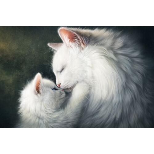 Flower and cat drinking milk The wooden puzzle 1000 pieces ersion jigsaw puzzle white card adult childrens educational toys