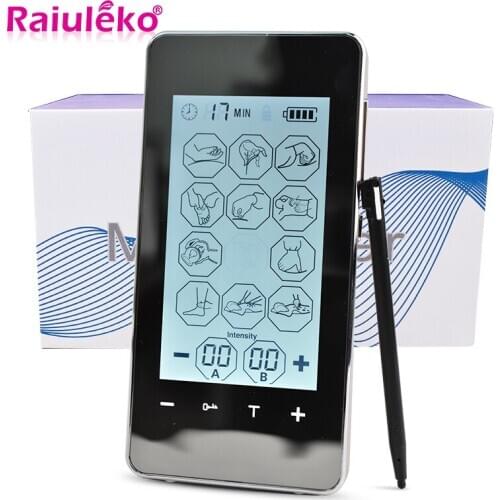 2 Output Smart Channel Screen TENS Electronic Pulse Full Body Massager Muscle Stimulator Relax Relief Pain Acupuncture Therapy
