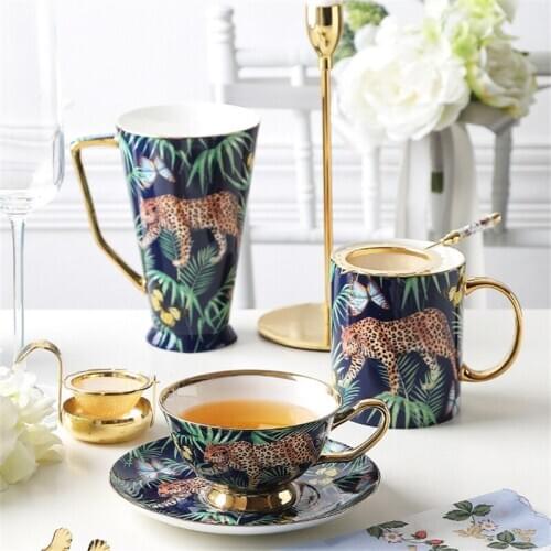 Ceramic Tea Mugs With Spoon Milk/Coffee/ Juice/Cups Drinkware Kitchen Utensils Birthday Presents Gift Box Packing 200/300/450ML