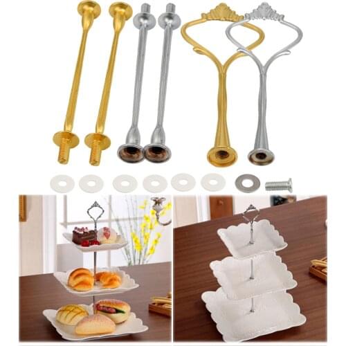 Crown 3 Tier Cake Cupcake Plate Stand Handle Hardware Fitting Holder DIY Cake Plated Shelf Pole 3 layers Cake Holder Luxury Tool
