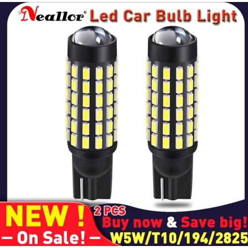 2x Led T10 W5W LED Canbus bulb 168 194 3014 SMD Wedge Parking Light License Plate Light Clearance Lights Reading Lamps White 12V