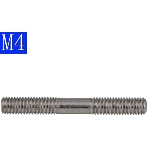 M4 x0.7 50mm - 200mm Metric 304 Stainless Steel Double End Threaded Stud Bolts Screw Rod