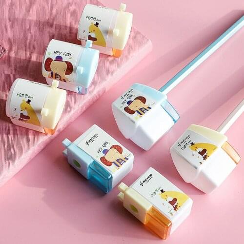 Cartoon single hole pencil sharpener Cute Office Sharpener children pupils stationery cutter Pencil Knife Not easy to break lead