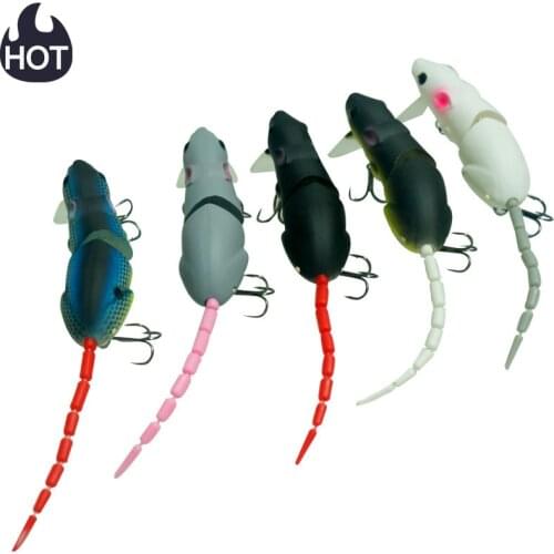 New Artificial Fishing Lure Plastic Mouse Lure 1Pcs Rat Swimbait Plastic Rat Fishing Multi-joint Bait With Hook Fishing Tackle
