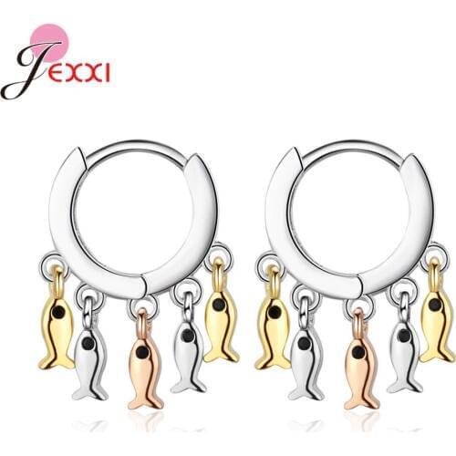 NEW Trendy Ear Jewellery Pure 925 Sterling Silver Drop Earrings Simple Metal Loop Hook Pattern Piercing Women Pendientes