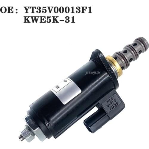 The new high quality excavator accessories suitable for Kobelco SK200-6E pilot safety lock solenoid valve YT35V00013F1/KWE5K-31
