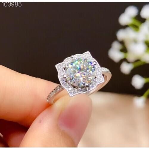CoLife Jewelry D Color Moissanite Engagement Ring 0.5ct 1ct 2ct 3ct Moissanite Ring 925 Silver Moissanite Jewelry for Wedding