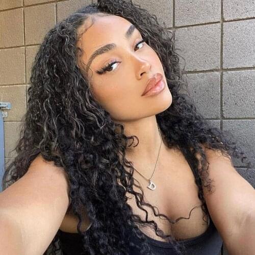 Deep Curly Human Hair Wig with Shoulder Length Cheap and Easy to Care 100% Human hair Fully Machine-Made Wig Non Lace