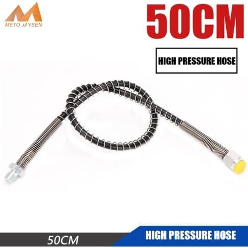 PCP Pneumatics Pump High Pressure Hose Nylon Air Refilling 50cm Hose with Spring Wrapped M10x1 Male Female Thread