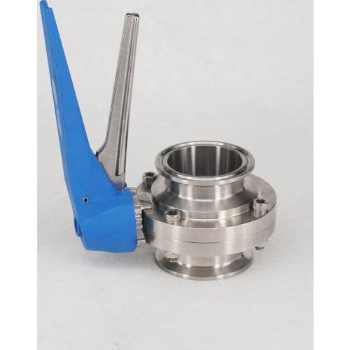 Fit 51mm Pipe OD 2" Tri Clamp Sanitary Butterfly Valve Flow Control Squeeze Trigger Homebrew SUS 304 Stainless Steel