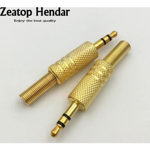 10Pcs Gold Plated RCA Plug 3.5mm 3 Pole Stereo Audio Jack with Spring 3.5 Dual Track Headphone Adatper Connector
