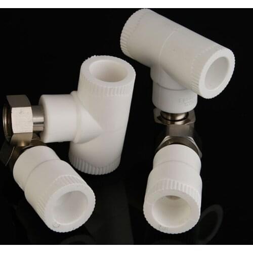 PPR Water Pipe Fittings 1/2 " Copper Thickened Nut live Direct Elbow Tee Water Heater Special