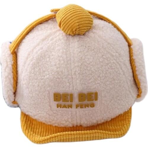 Unisex Baby Hat Faux Fleece Winter Children Kids Cute Ear Flap Cap Infant Peaked Windproof Warm Hat Headwear