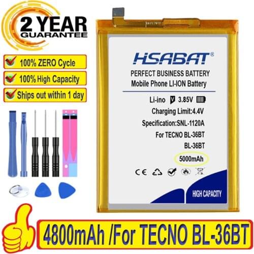Top Brand 100% New 5000mAh BL-36BT Battery for TECNO Infinix BL-43BX Batteries