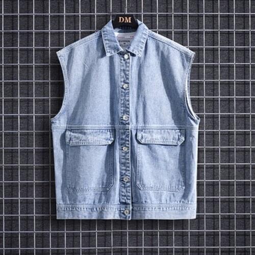 2021 spring and autumn mens jacket denim vest mens denim jacket jacket sleeveless waistcoat vest waistcoat vest