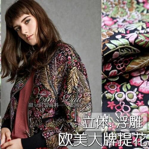 Flowers three - dimensional relief jacquard fabric fashion jacquard brocade fabric dress coat jacquard fabric jacquard cloth