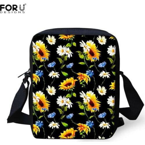 FORUDESIGNS Women Casual Mini Shoulder Bags Sunflower and Daisy Flowers Pattern 2021 Stylish Clutch Bag for Teenager Girls Gifts