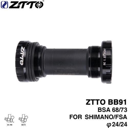 ZTTO BB91 External Bearing Bottom Brackets Bicycle BSA68 68 73 Thread ForShimano Prowheel 24mm Crankset Waterproof CNC MTB BB